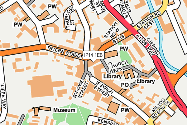 IP14 1EB map - OS OpenMap – Local (Ordnance Survey)