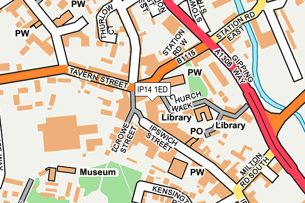 IP14 1ED map - OS OpenMap – Local (Ordnance Survey)