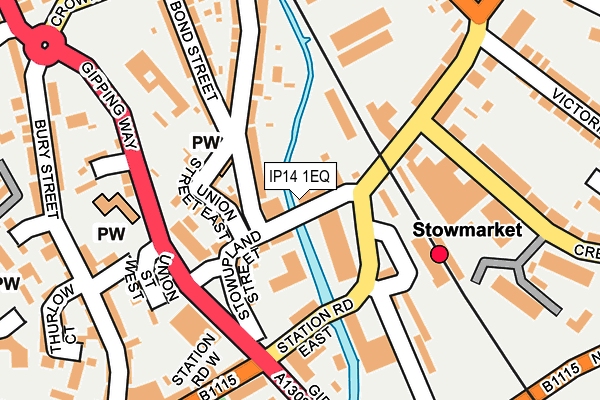 IP14 1EQ map - OS OpenMap – Local (Ordnance Survey)