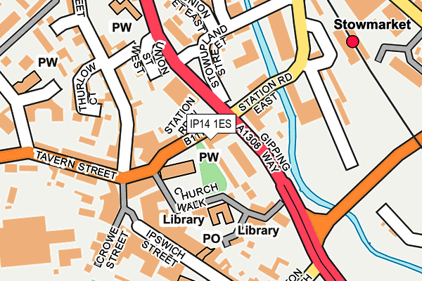 IP14 1ES map - OS OpenMap – Local (Ordnance Survey)