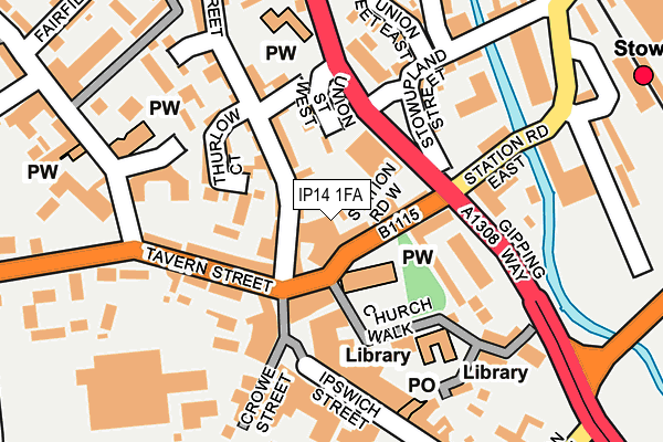 IP14 1FA map - OS OpenMap – Local (Ordnance Survey)
