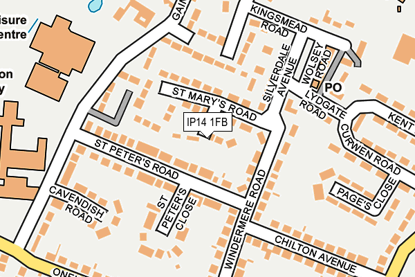 IP14 1FB map - OS OpenMap – Local (Ordnance Survey)