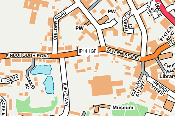 IP14 1GF map - OS OpenMap – Local (Ordnance Survey)