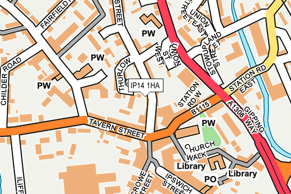 IP14 1HA map - OS OpenMap – Local (Ordnance Survey)