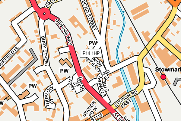IP14 1HP map - OS OpenMap – Local (Ordnance Survey)