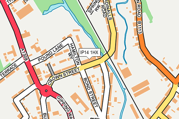 IP14 1HX map - OS OpenMap – Local (Ordnance Survey)