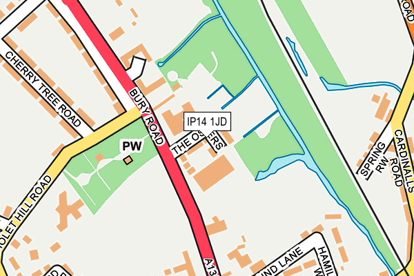 IP14 1JD map - OS OpenMap – Local (Ordnance Survey)