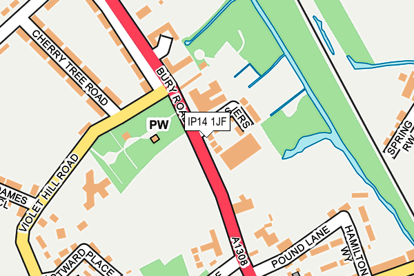 IP14 1JF map - OS OpenMap – Local (Ordnance Survey)
