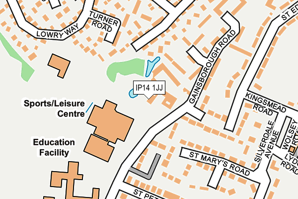 IP14 1JJ map - OS OpenMap – Local (Ordnance Survey)