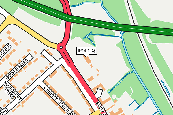IP14 1JQ map - OS OpenMap – Local (Ordnance Survey)