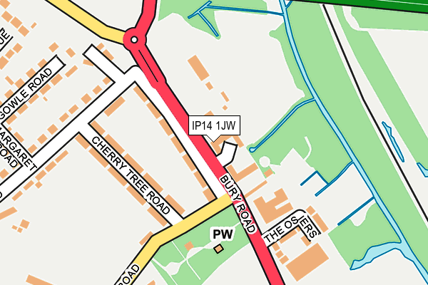 IP14 1JW map - OS OpenMap – Local (Ordnance Survey)