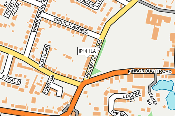 IP14 1LA map - OS OpenMap – Local (Ordnance Survey)