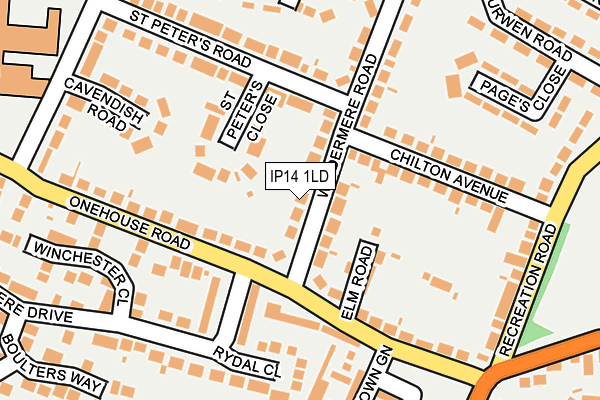 IP14 1LD map - OS OpenMap – Local (Ordnance Survey)