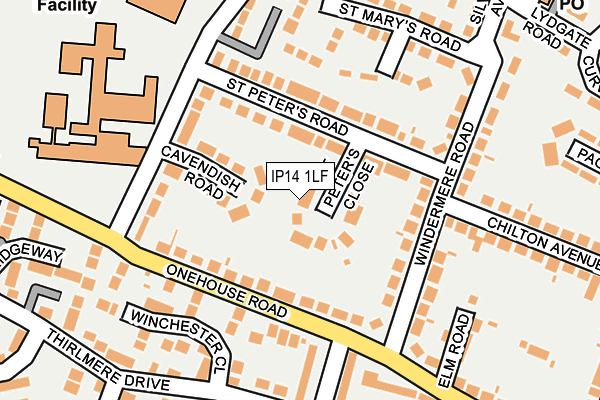 IP14 1LF map - OS OpenMap – Local (Ordnance Survey)