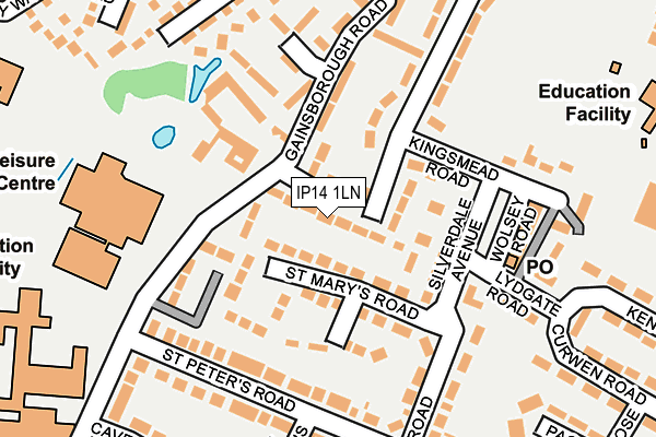 IP14 1LN map - OS OpenMap – Local (Ordnance Survey)
