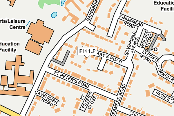 IP14 1LP map - OS OpenMap – Local (Ordnance Survey)