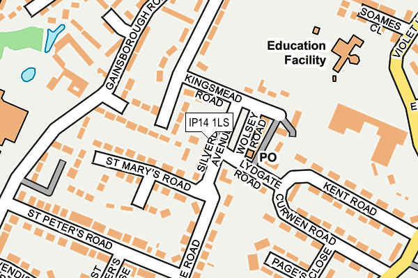 IP14 1LS map - OS OpenMap – Local (Ordnance Survey)