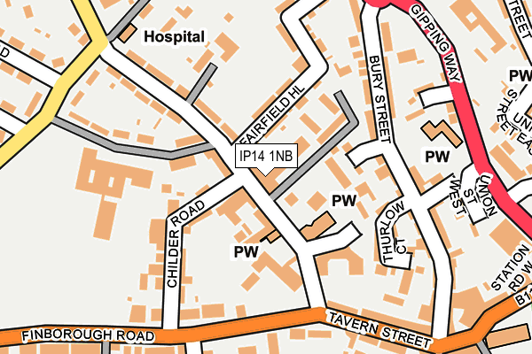 IP14 1NB map - OS OpenMap – Local (Ordnance Survey)
