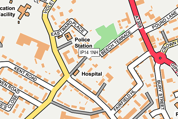 IP14 1NH map - OS OpenMap – Local (Ordnance Survey)