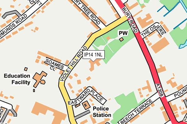 IP14 1NL map - OS OpenMap – Local (Ordnance Survey)