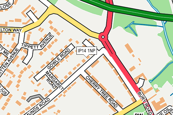 IP14 1NP map - OS OpenMap – Local (Ordnance Survey)