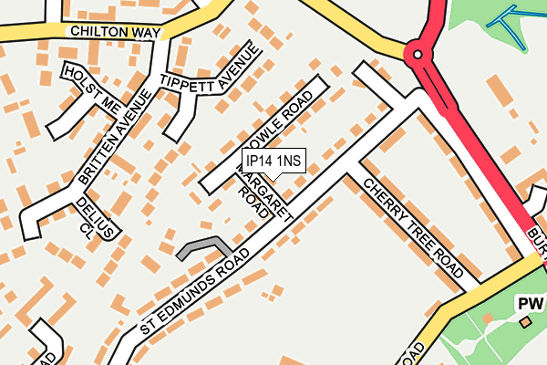 IP14 1NS map - OS OpenMap – Local (Ordnance Survey)