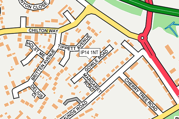 IP14 1NT map - OS OpenMap – Local (Ordnance Survey)