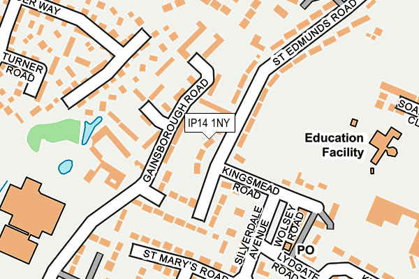 IP14 1NY map - OS OpenMap – Local (Ordnance Survey)