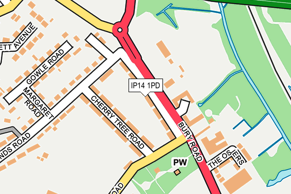 IP14 1PD map - OS OpenMap – Local (Ordnance Survey)