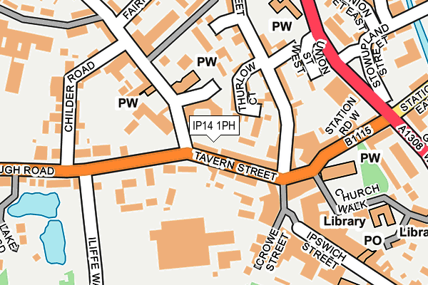 IP14 1PH map - OS OpenMap – Local (Ordnance Survey)