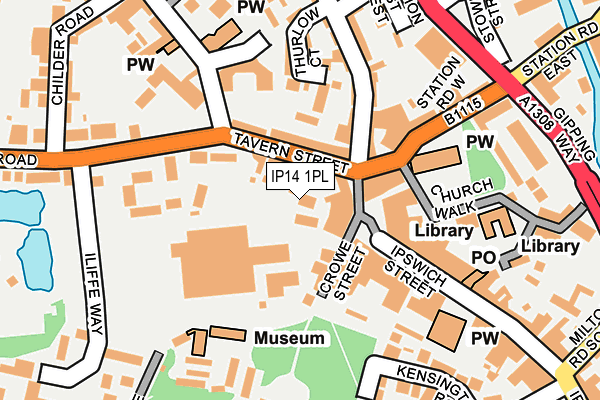 IP14 1PL map - OS OpenMap – Local (Ordnance Survey)