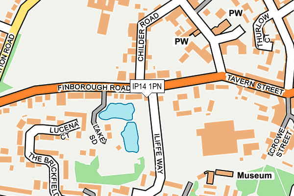 IP14 1PN map - OS OpenMap – Local (Ordnance Survey)