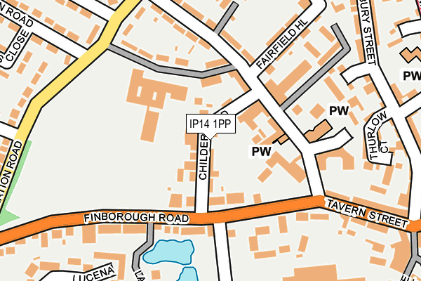 IP14 1PP map - OS OpenMap – Local (Ordnance Survey)