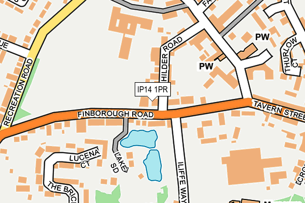 IP14 1PR map - OS OpenMap – Local (Ordnance Survey)