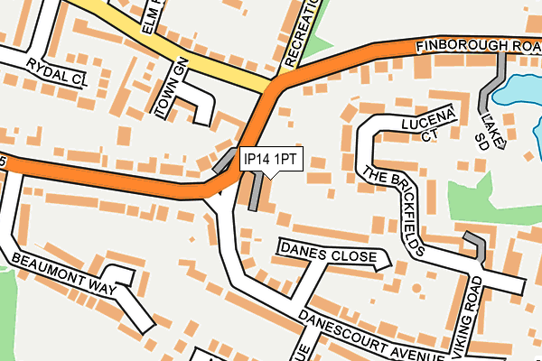 IP14 1PT map - OS OpenMap – Local (Ordnance Survey)