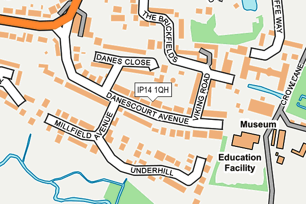 IP14 1QH map - OS OpenMap – Local (Ordnance Survey)