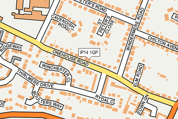 IP14 1QP map - OS OpenMap – Local (Ordnance Survey)