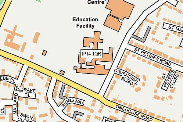 IP14 1QR map - OS OpenMap – Local (Ordnance Survey)