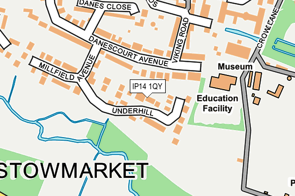 IP14 1QY map - OS OpenMap – Local (Ordnance Survey)