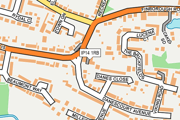 IP14 1RB map - OS OpenMap – Local (Ordnance Survey)