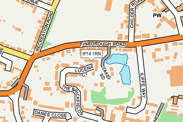 IP14 1RN map - OS OpenMap – Local (Ordnance Survey)