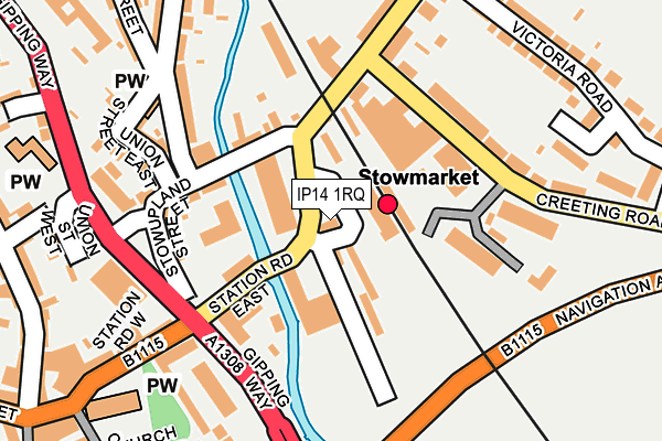 IP14 1RQ map - OS OpenMap – Local (Ordnance Survey)