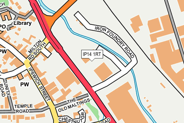 IP14 1RT map - OS OpenMap – Local (Ordnance Survey)