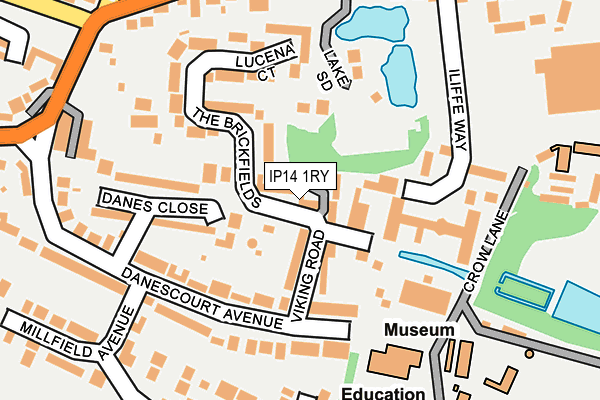 IP14 1RY map - OS OpenMap – Local (Ordnance Survey)