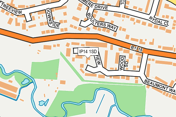 IP14 1SD map - OS OpenMap – Local (Ordnance Survey)