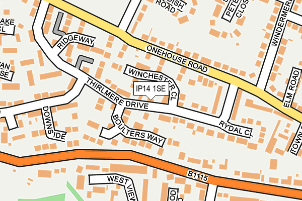 IP14 1SE map - OS OpenMap – Local (Ordnance Survey)