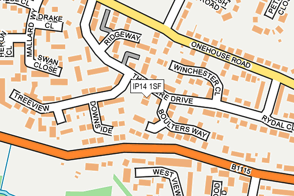 IP14 1SF map - OS OpenMap – Local (Ordnance Survey)