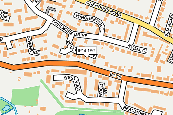 IP14 1SG map - OS OpenMap – Local (Ordnance Survey)