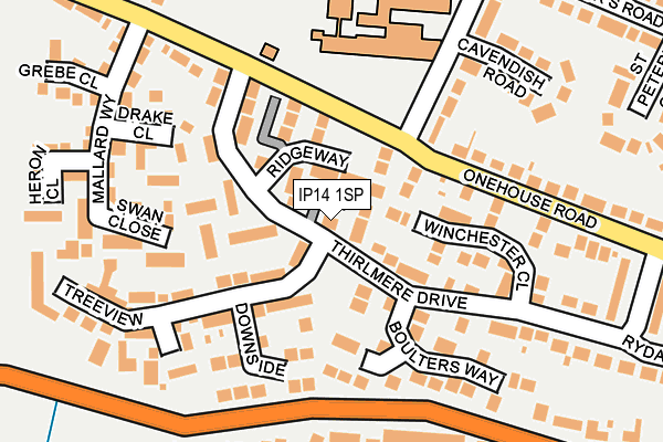 IP14 1SP map - OS OpenMap – Local (Ordnance Survey)