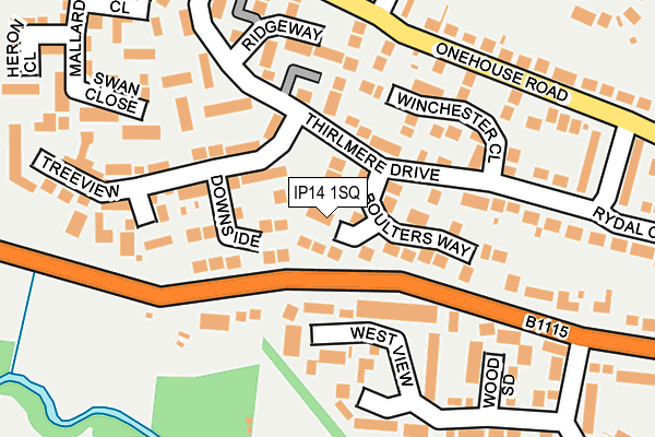 IP14 1SQ map - OS OpenMap – Local (Ordnance Survey)